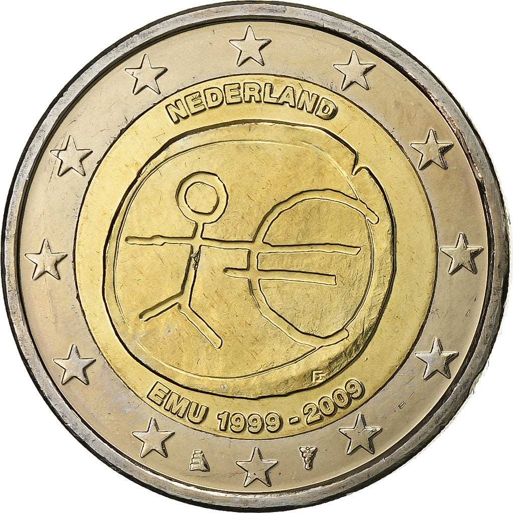 Pays-Bas, 2 Euro, 10 ans de l'Euro, 2009, SPL, Bimétallique, KM:281