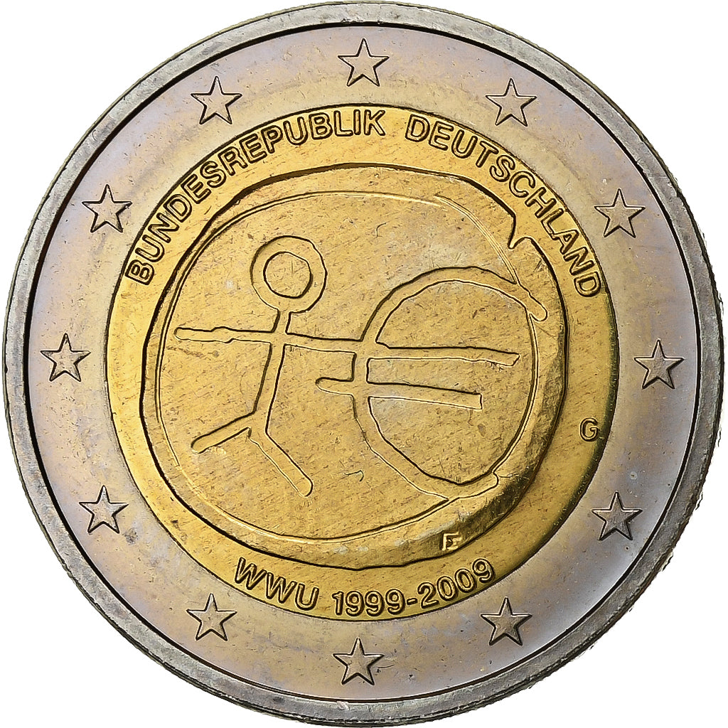Bundesrepublik Deutschland, 2 Euro, EMU, 10th Anniversary, 2009, UNZ