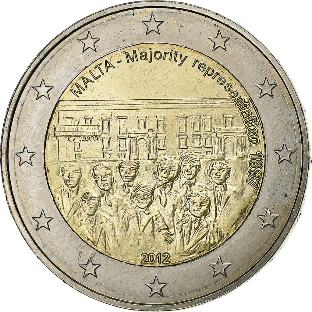 Malta, 2 Euro, Majority representation, 2012, MS(60-62), Bimetaliczny, KM:145