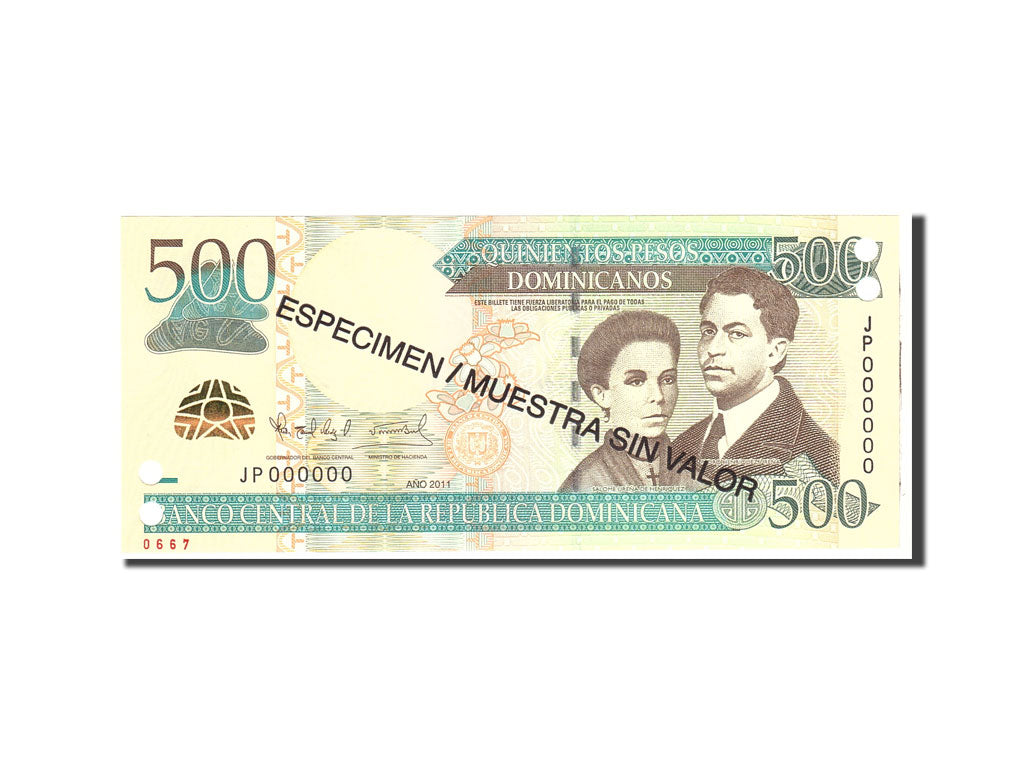 Billete, 500 Pesos Dominicanos, 2011, República Dominicana, KM:185s, Undated