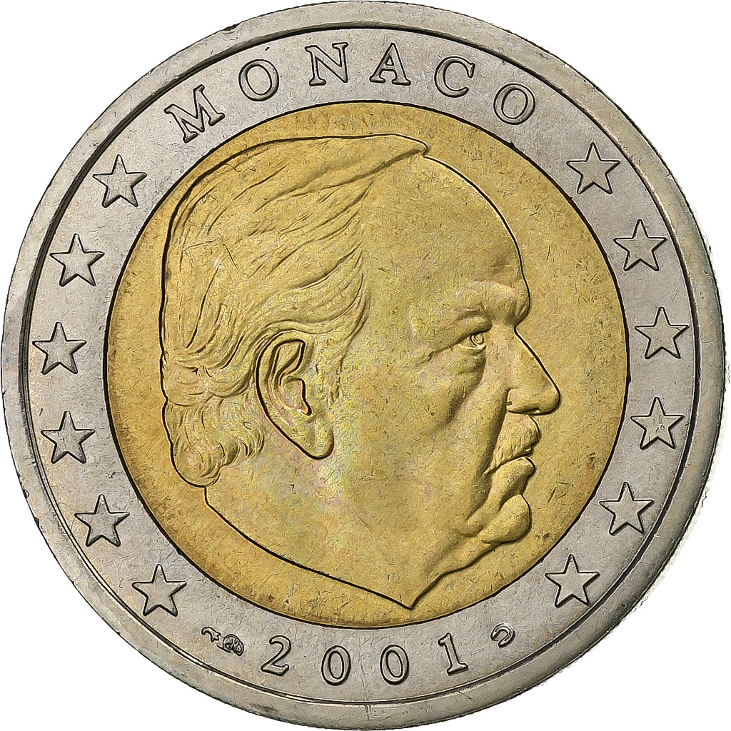 Monaco, Albert II, 2 Euro, 2001, Paris, Bi-Metallic, MS(63), KM:186