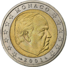 Monaco, Albert II, 2 Euro, 2001, Paris, Bi-Metallic, MS(63), KM:186