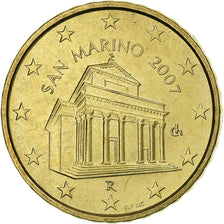 San Marino, 10 Euro Cent, 2007, Rome, Brass, MS(63), KM:443