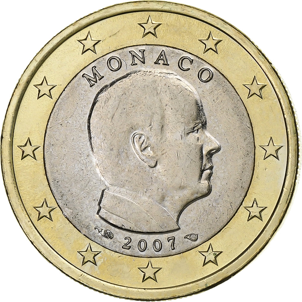 Monaco, Albert II, Euro, 2007, Paris, Bi-Metallic, MS(63), Gadoury:MC 193