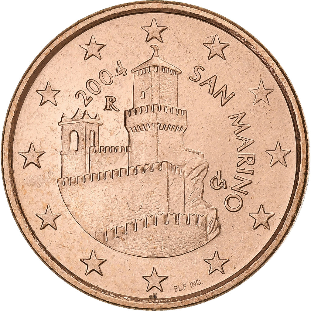 San Marino, 5 Euro Cent, 2004, Rome, Aço Cromado a Cobre, AU(55-58), KM:442