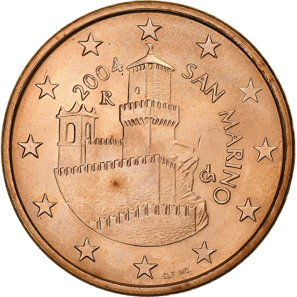 San Marino, 5 Euro Cent, 2004, Rome, Aço Cromado a Cobre, MS(60-62), KM:442