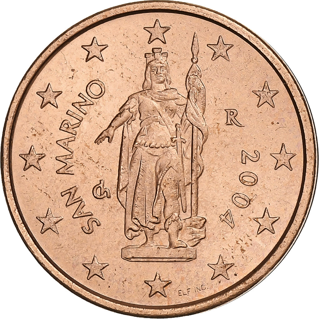 San Marino, 2 Euro Cent, 2004, Rome, Aço Cromado a Cobre, AU(55-58), KM:441