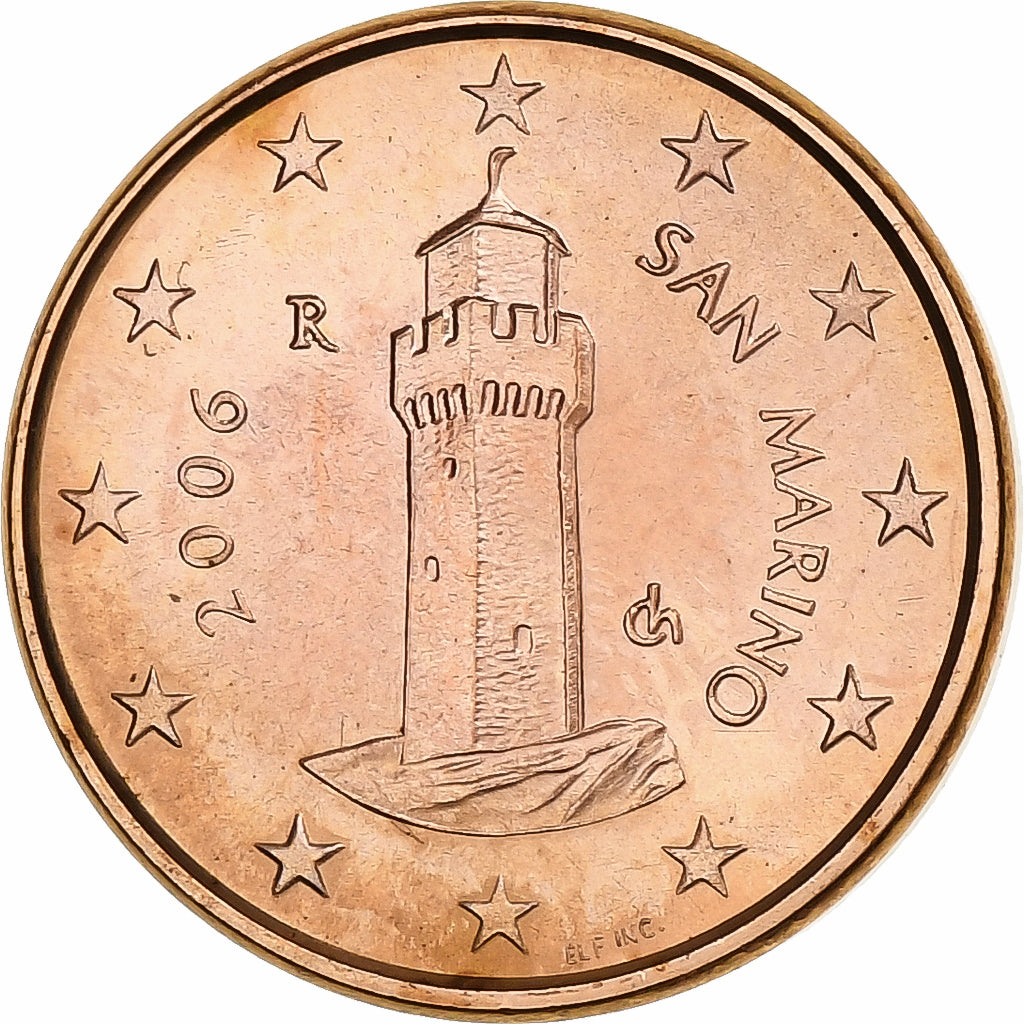 San Marino, Euro Cent, 2006, Rome, Aço Cromado a Cobre, MS(60-62), KM:440