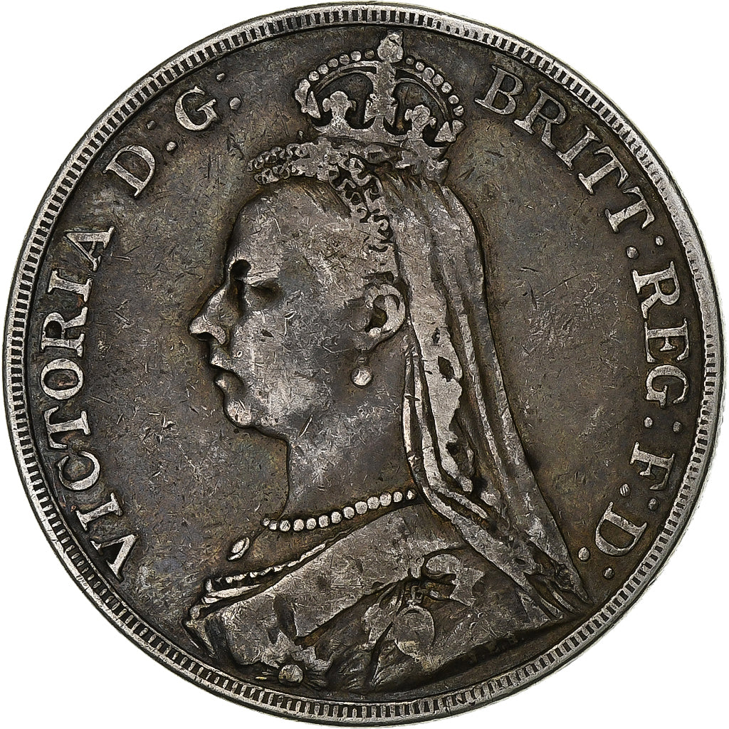Great Britain, Victoria, Crown, 1890, Silver, VF(30-35), KM:765