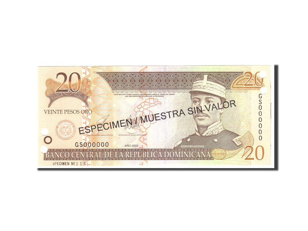 Billet, Dominican Republic, 20 Pesos Oro, 2003, Undated, KM:169s3, NEUF