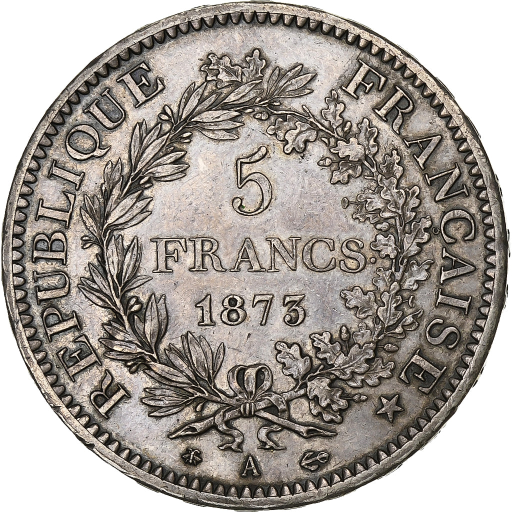 France, 5 Francs, Hercule, 1873, Paris, Silver, AU(55-58), Gadoury:745a