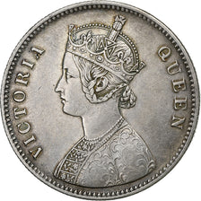 INDIA-BRITISH, Victoria, Rupee, 1862, Bombay, Silver, AU(50-53), KM:473.1
