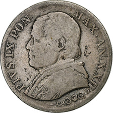 ITALIAN STATES, PAPAL STATES, Pius IX, Lira, 1867, Rome, Silver, VF(20-25)