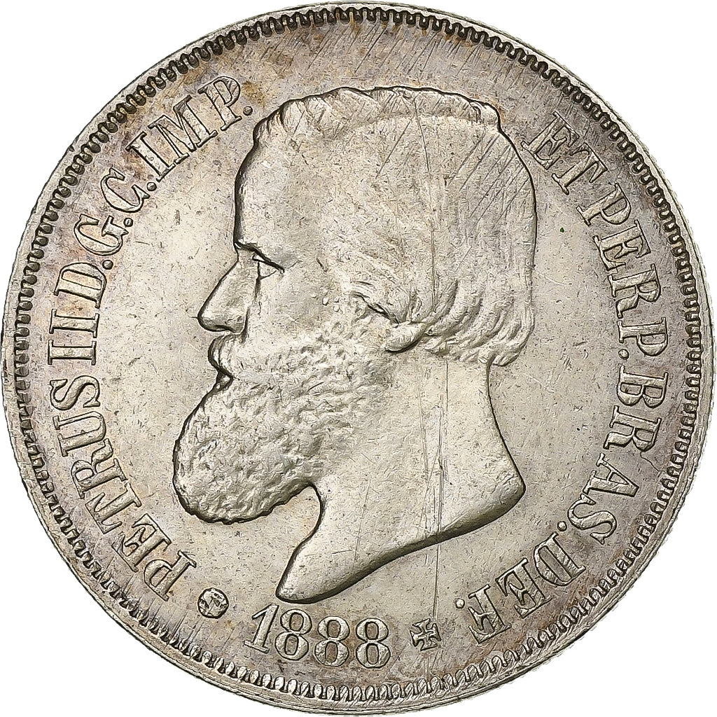 Monnaie, Brésil, Pedro II, 500 Reis, 1888, TTB+, Argent, KM:480