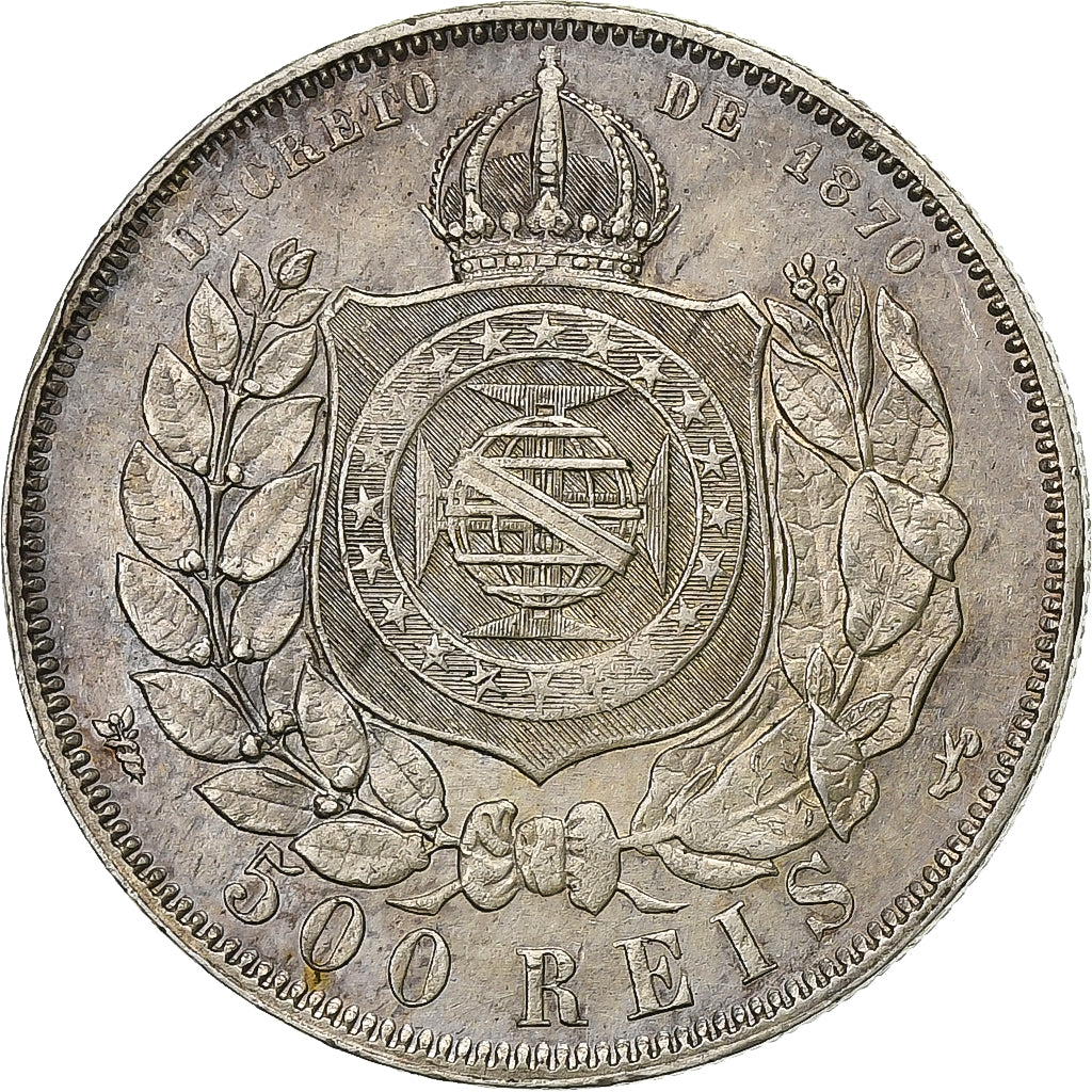 Monnaie, Brésil, Pedro II, 500 Reis, 1888, TTB+, Argent, KM:480