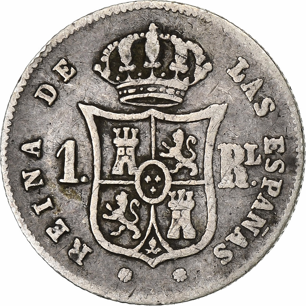 Spain, Isabel II, Real, 1853, Madrid, Silver, VF(30-35), KM:598.1