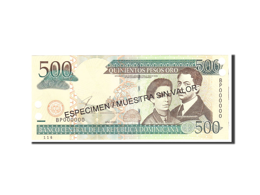 Billet, Dominican Republic, 500 Pesos Oro, 2003, Undated, KM:172s2, NEUF