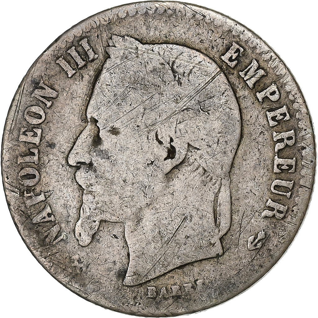 France, Napoleon III, 50 Centimes, 1866, Bordeaux, Silver, VF(20-25)