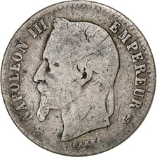 France, Napoleon III, 50 Centimes, 1866, Bordeaux, Silver, VF(20-25)