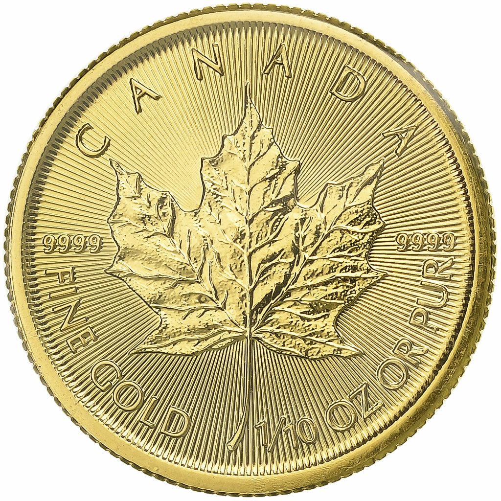 Kanada, Elizabeth II, 5 Dollars, Maple Leaf, 2016, 1/10 Oz, Gold, STGL