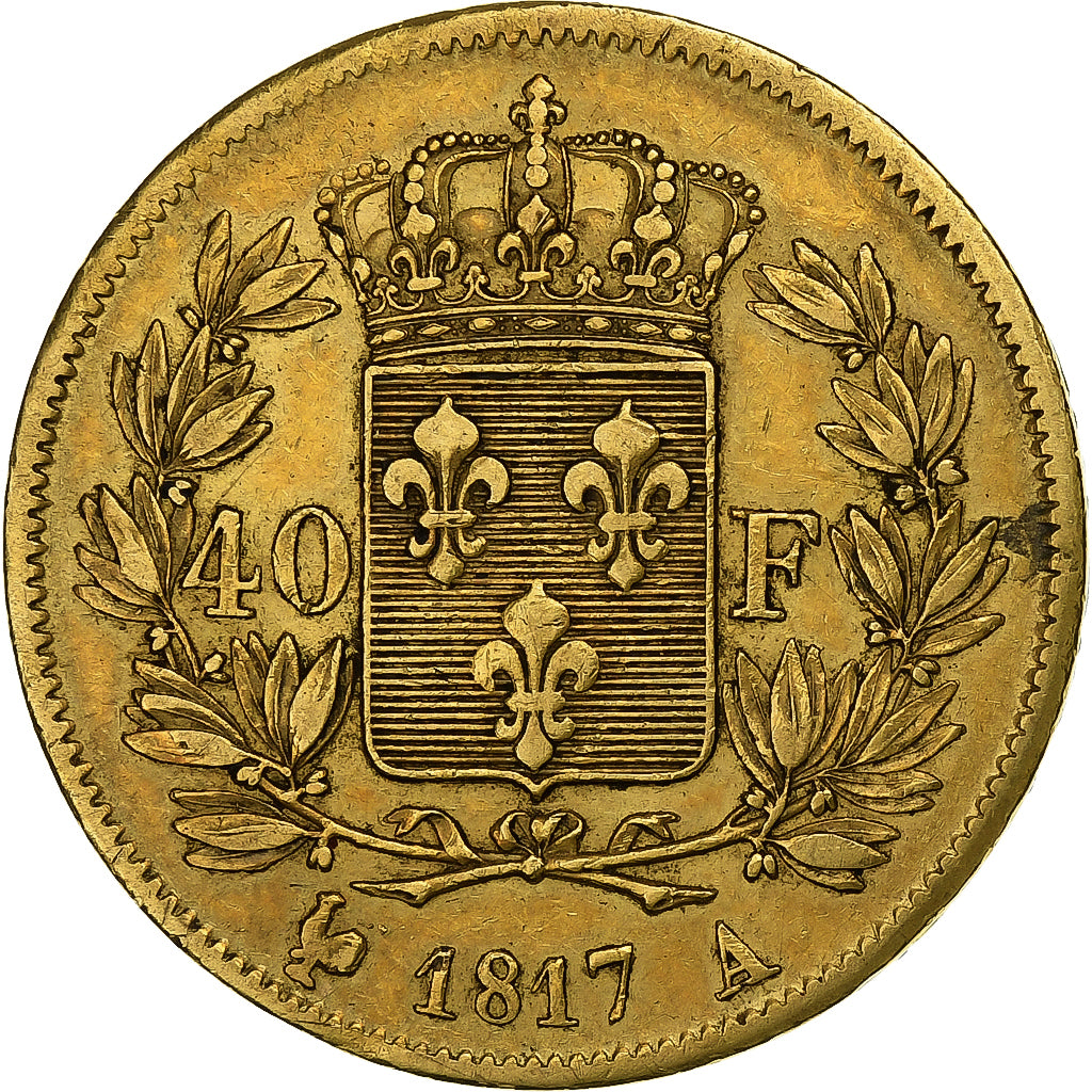 Frankreich, Louis XVIII, 40 Francs, 1817, Paris, Gold, SS, Gadoury:1092