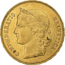 Suiza, 20 Francs, 1893, Bern, Oro, MBC+, KM:31.3