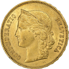 Svizzera, 20 Francs, 1896, Bern, Oro, BB+, KM:31.3