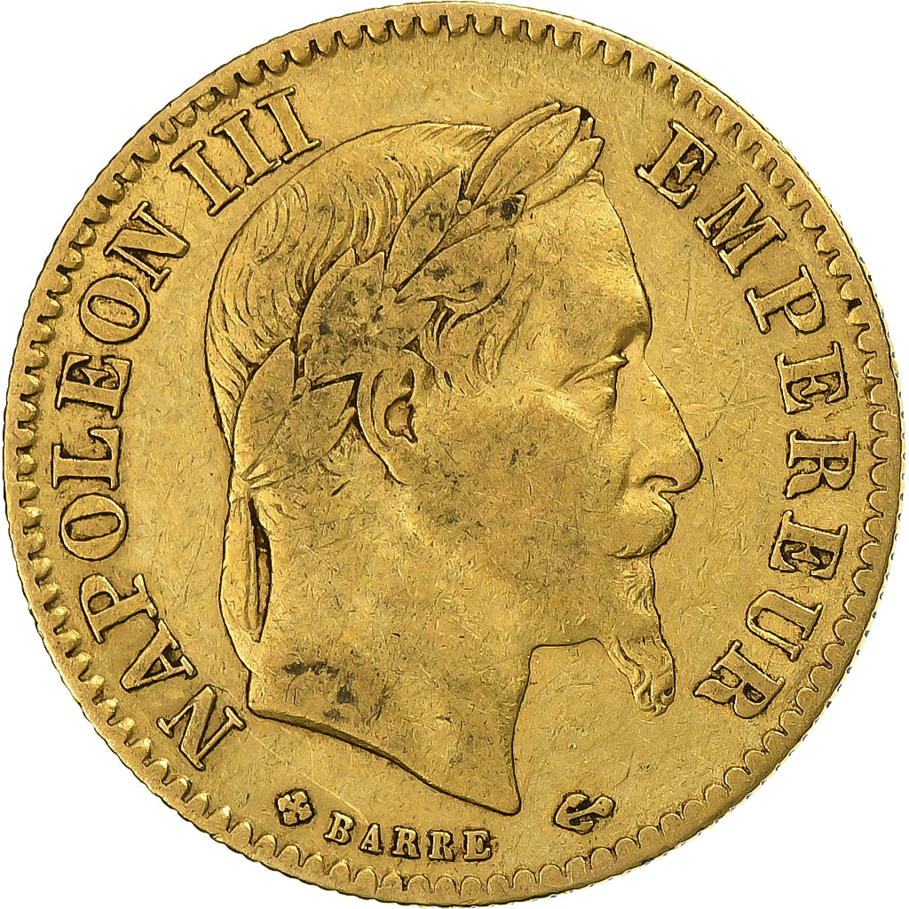 France, 10 Francs, Napoléon III, 1866, Strasbourg, Gold, EF(40-45)