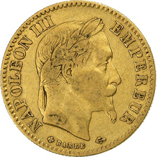 France, 10 Francs, Napoléon III, 1866, Strasbourg, Gold, EF(40-45)
