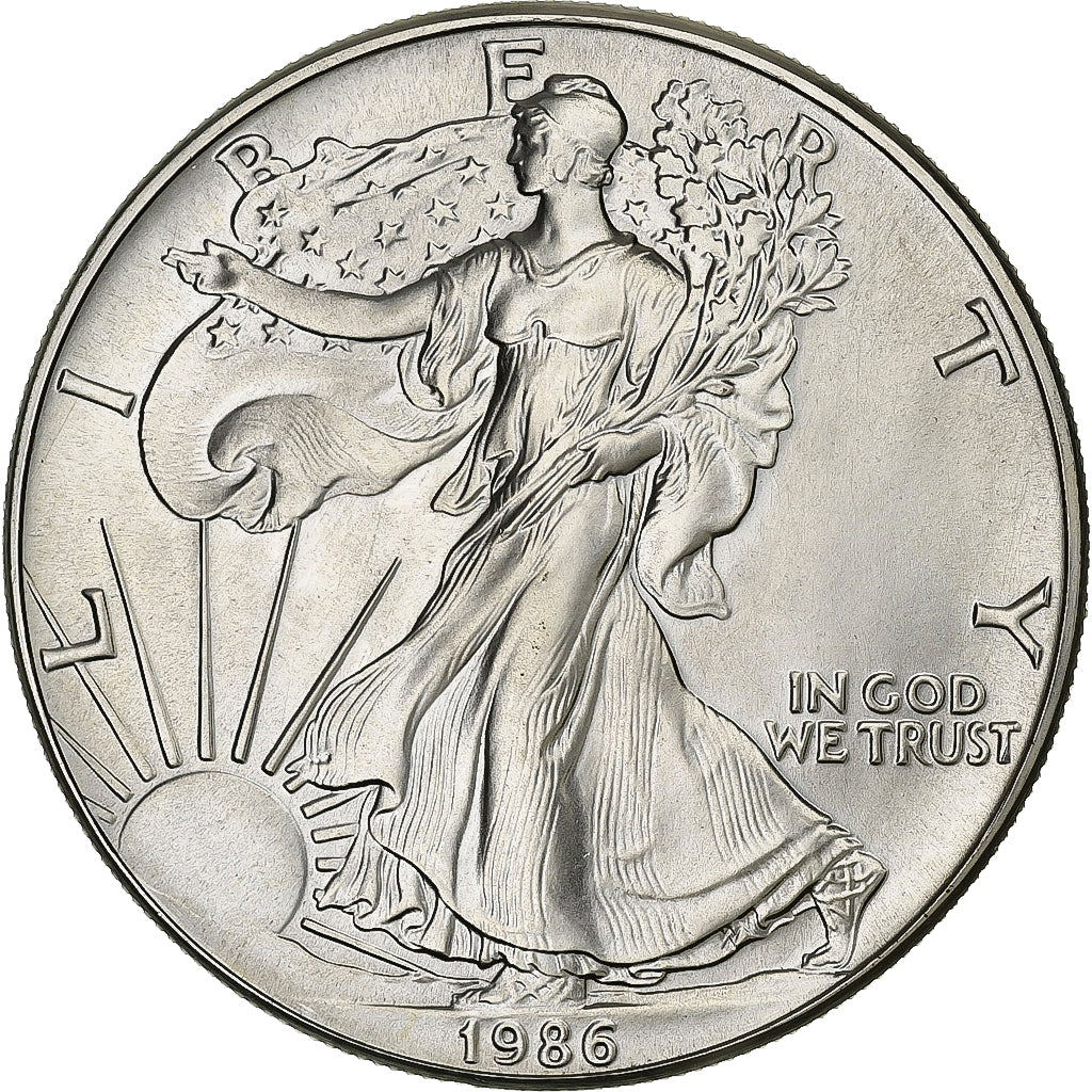 United States, Dollar, 1986, U.S. Mint, Silver, MS(65-70), KM:273