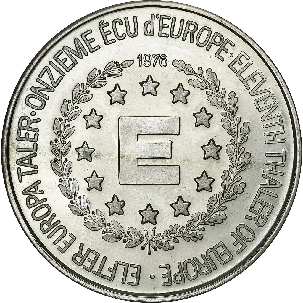 Francia, medaglia, Guy Mollet, Onzième d'Ecu d'Europe, 1976, Argento, SPL