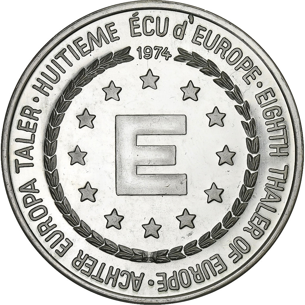 Germania, medaglia, Huitième Ecu d'Europe, Georges Pompidou, Politics, 1974