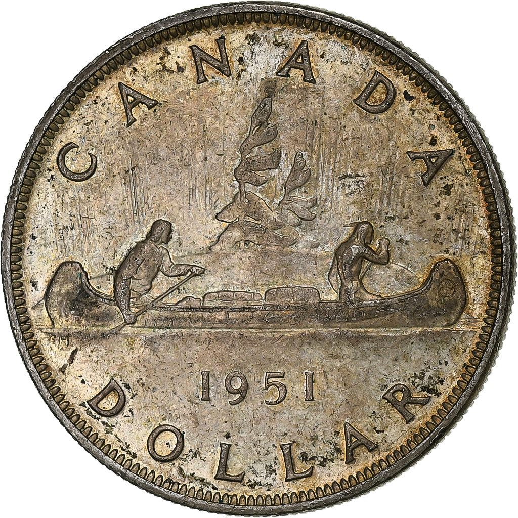 Canada, George VI, Dollar, 1951, Royal Canadian Mint, Srebro, EF(40-45), KM:46