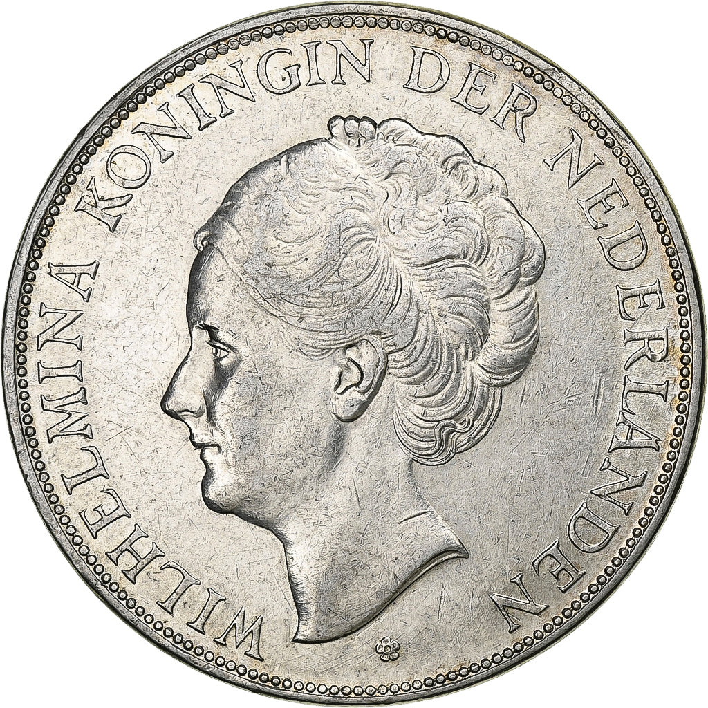 Holandia, Wilhelmina I, 2-1/2 Gulden, 1931, Srebro, AU(55-58), KM:165