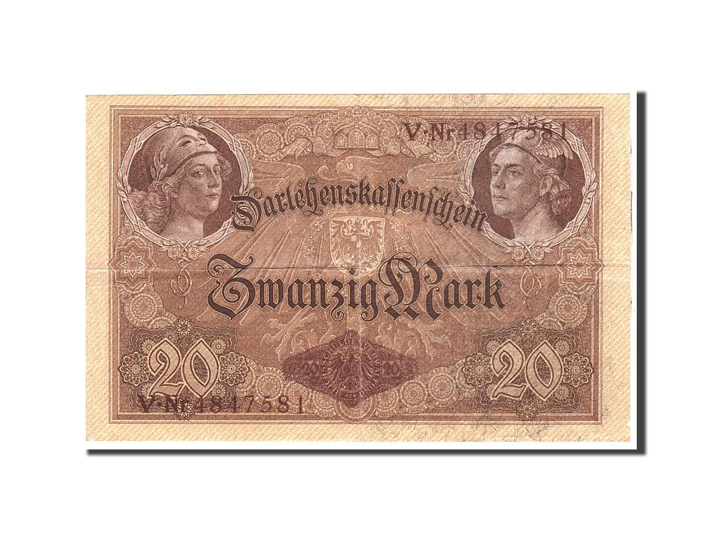 Banknote, Germany, 20 Mark, 1914, 1914-08-05, KM:48b, EF(40-45)