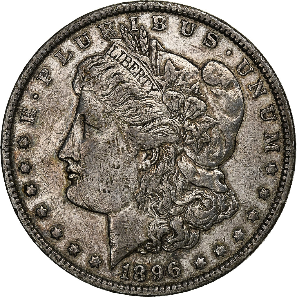 Stati Uniti, Dollar, Morgan, 1896, Philadelphia, Argento, BB