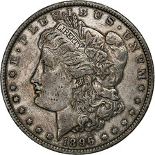 Stati Uniti, Dollar, Morgan, 1896, Philadelphia, Argento, BB