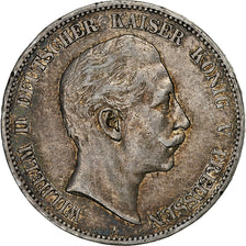 Deutsch Staaten, PRUSSIA, Wilhelm II, 5 Mark, 1907, Berlin, Silber, S+, KM:523