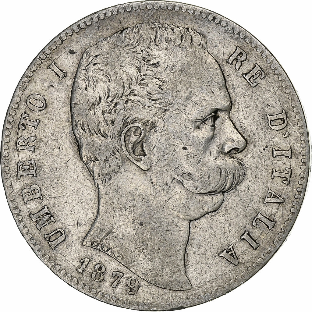 Italy, Umberto I, 5 Lire, 1879, Rome, Silver, VF(30-35), KM:20