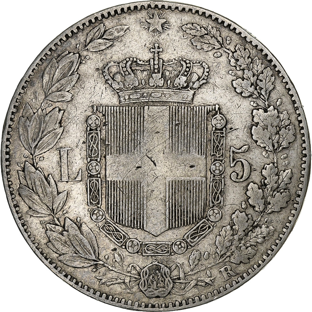 Italy, Umberto I, 5 Lire, 1879, Rome, Silver, VF(30-35), KM:20