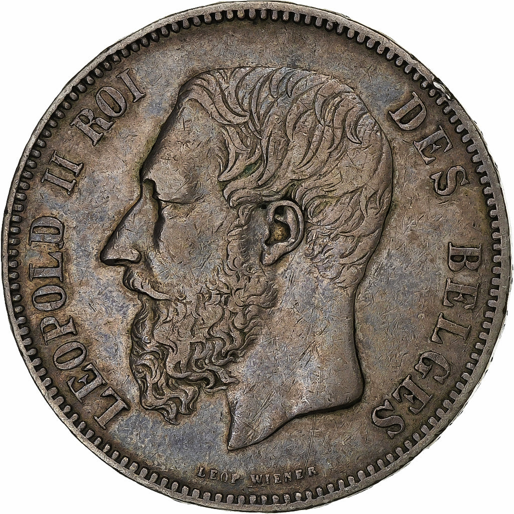Belgien, Leopold II, 5 Francs, 5 Frank, 1868, Silber, S+, KM:24