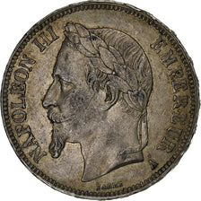 França, Napoleon III, 5 Francs, 1868, Strasbourg, Prata, EF(40-45), Gadoury:739