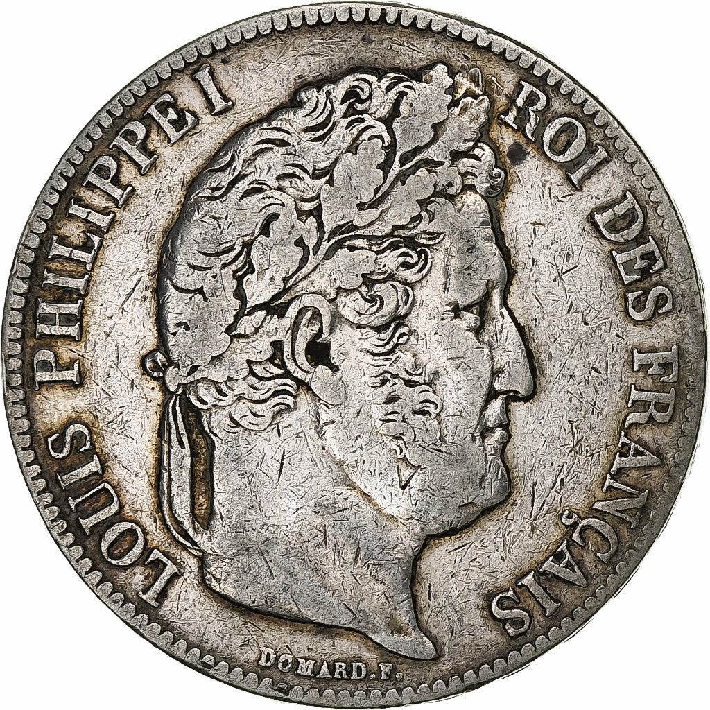 Francia, 5 Francs, Louis-Philippe, 1836, Strasbourg, Argento, MB+, Gadoury:678