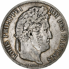 Francia, 5 Francs, Louis-Philippe, 1836, Strasbourg, Argento, MB+, Gadoury:678