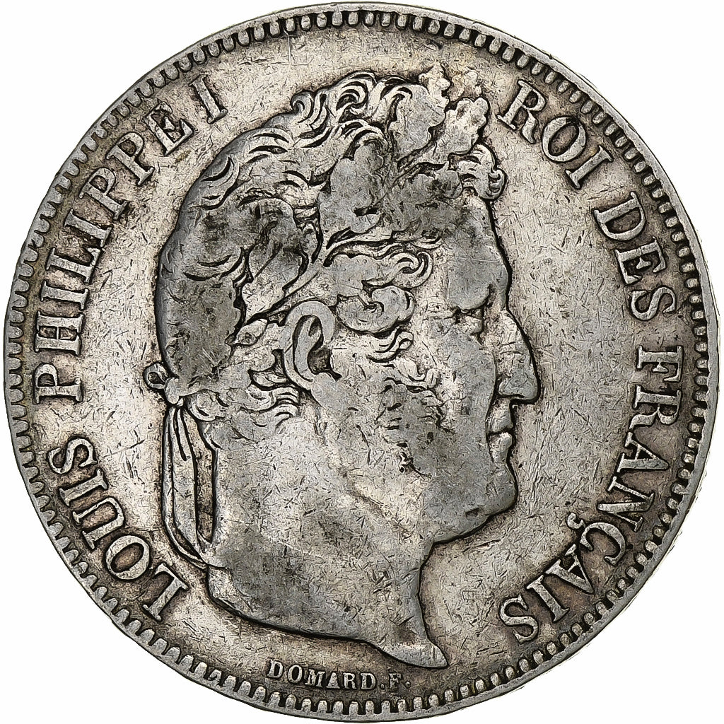 Munten, Frankrijk, Louis-Philippe, 5 Francs, 1843, Bordeaux, FR+, Zilver
