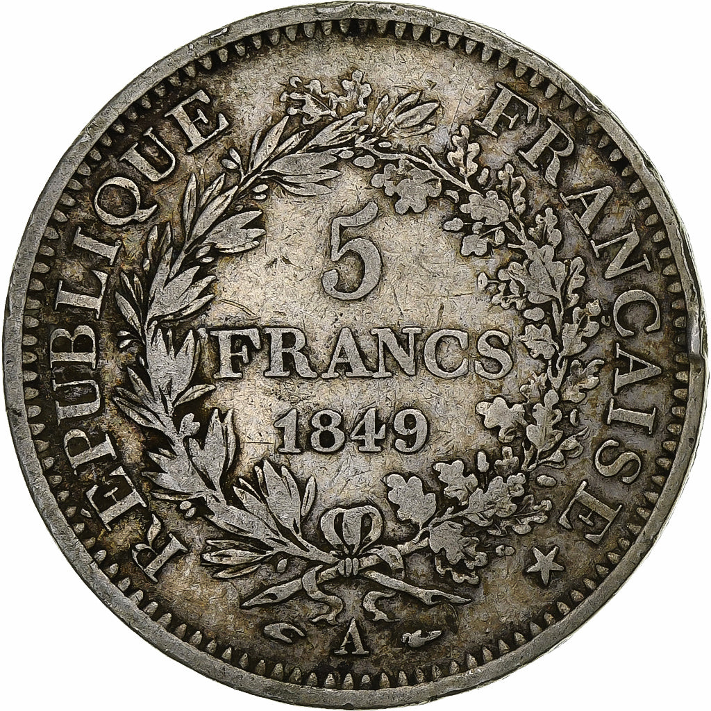 Francia, 5 Francs, Hercule, 1849, Paris, Argento, MB+, Gadoury:683, Le