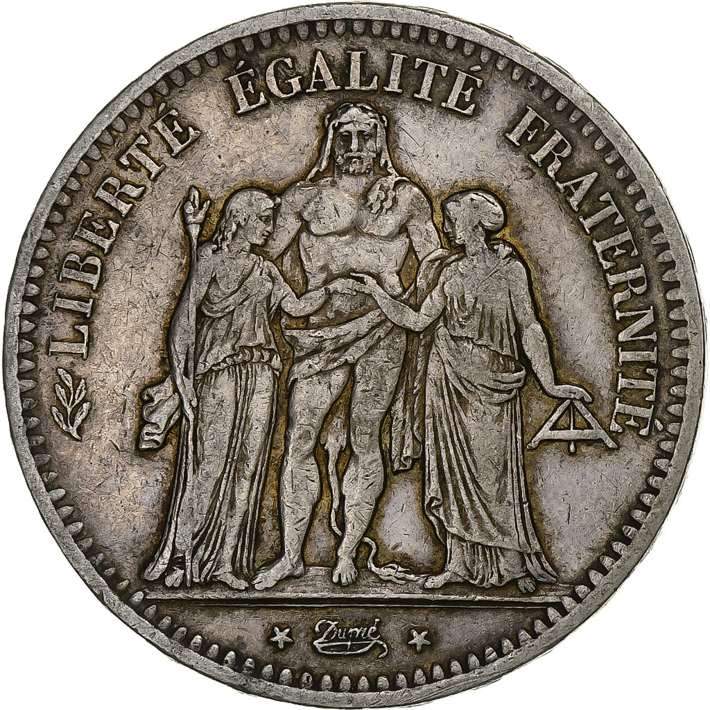 França, 5 Francs, Hercule, 1849, Paris, Prata, VF(30-35), Gadoury:683, Le
