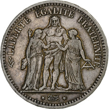 França, 5 Francs, Hercule, 1849, Paris, Prata, VF(30-35), Gadoury:683, Le