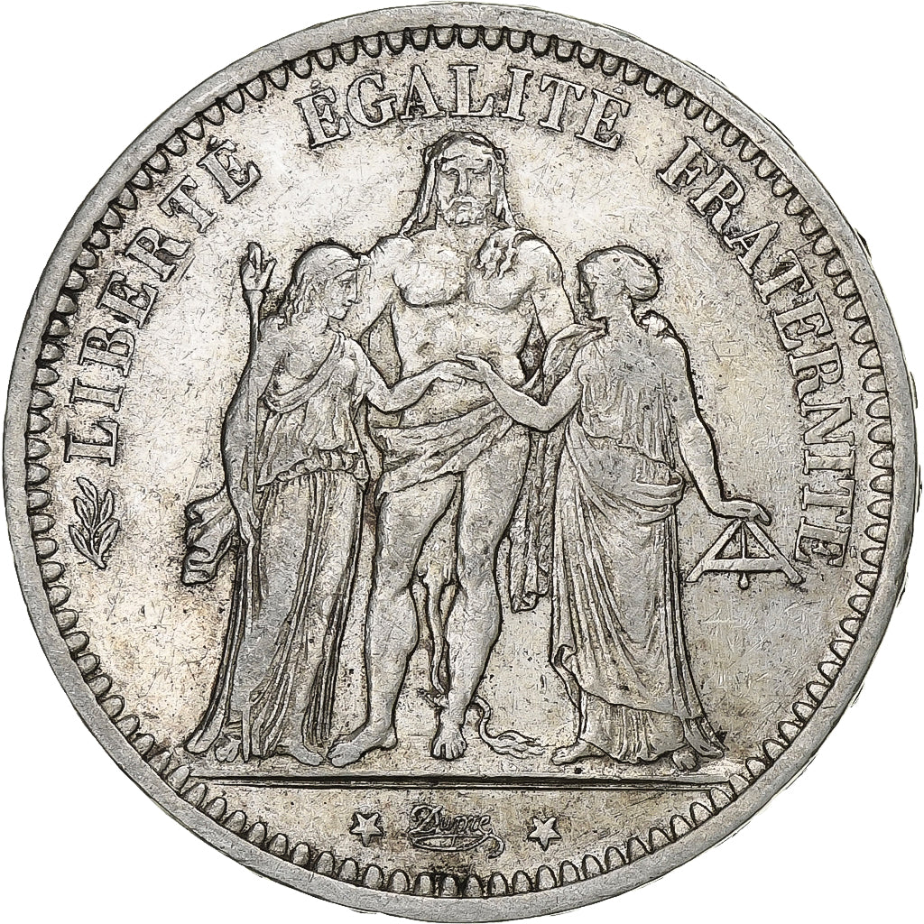 Francia, 5 Francs, Hercule, 1873, Bordeaux, Argento, BB, Gadoury:745a, KM:820.2