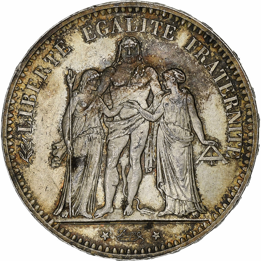 Frankreich, 5 Francs, Hercule, 1877, Paris, Silber, SS, Gadoury:745a, KM:820.1